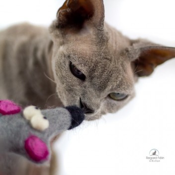 Souris pour chat en laine feutrée