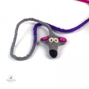 Souris pour chat en laine feutrée