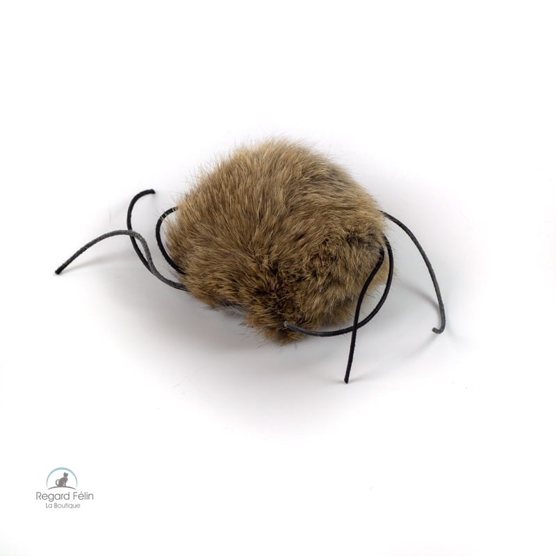 Jouet pour chat en fourrure et cuir