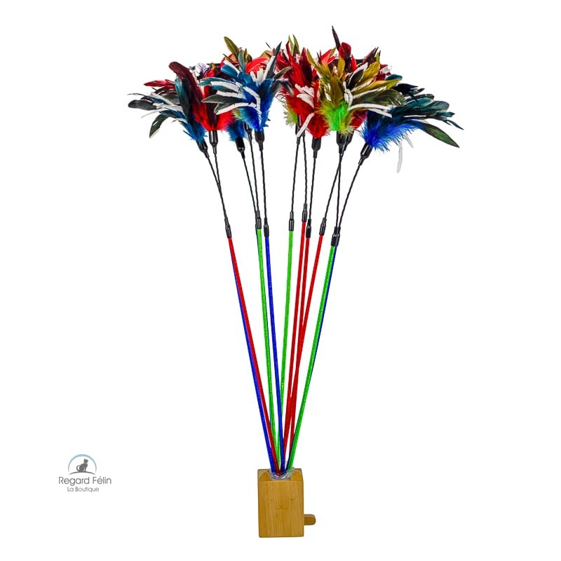 Plumeau interactif pour chat