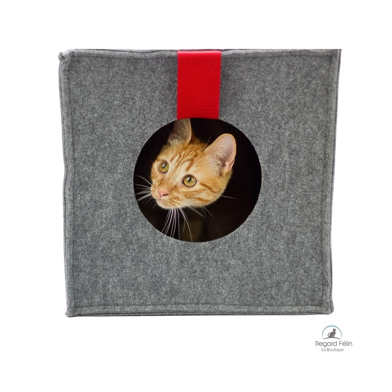 Maison cube pour chat en laine Nufnuf