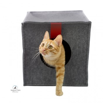 Maison cube pour chat en laine Nufnuf