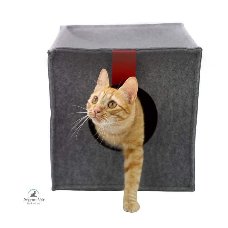Maison cube pour chat en laine Nufnuf