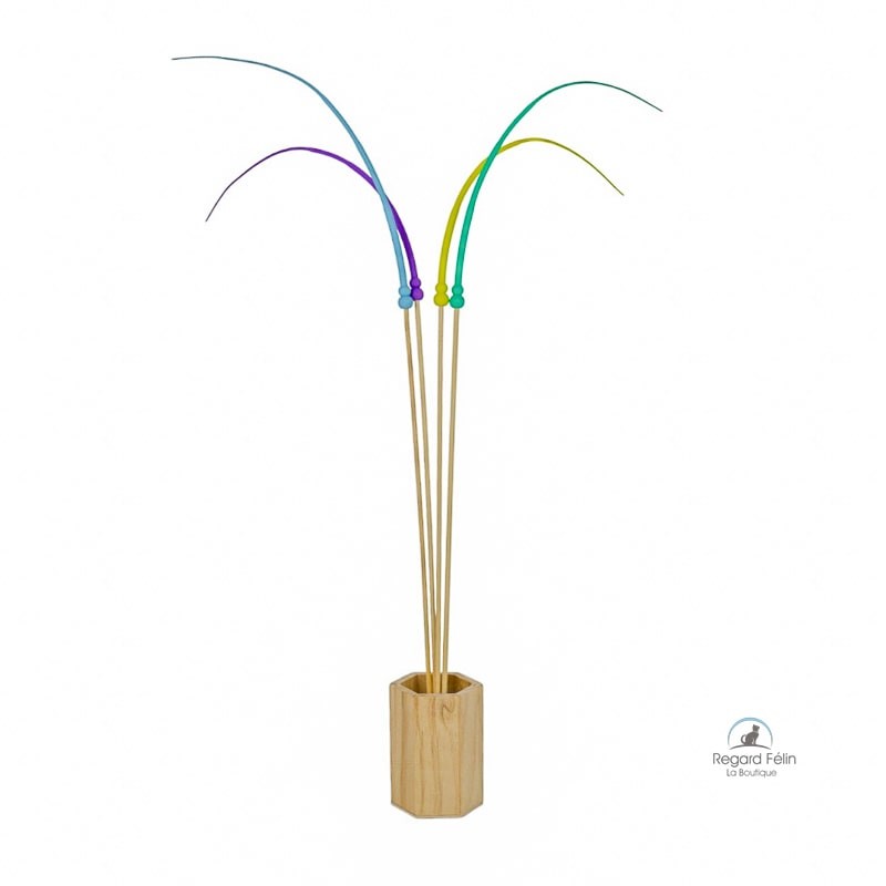 Plumeau pour chat en bois et silicone