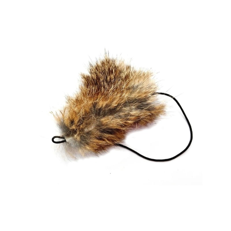 Jouet pour chat amovible en fourrure naturelle à attacher à une canne à pêche