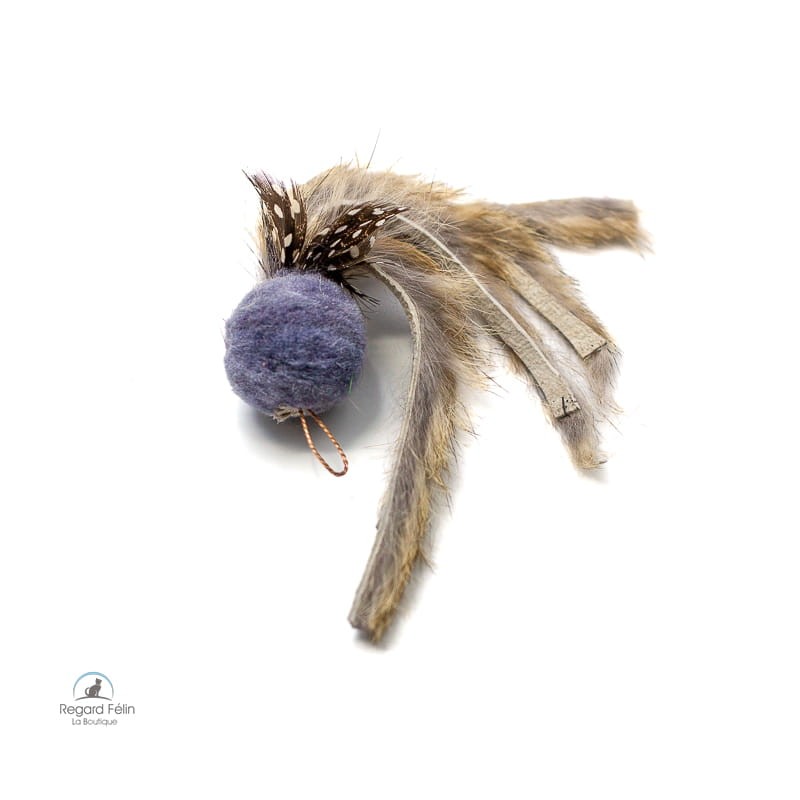 Jouet amovible pour chat laine et fourrure