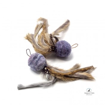 Jouet amovible pour chat laine et fourrure