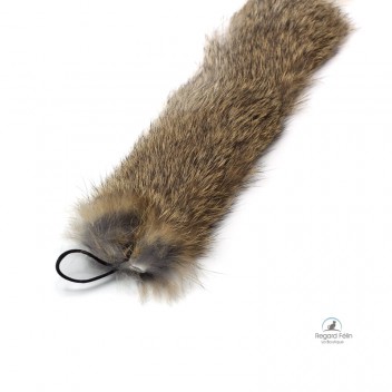 Jouet amovible pour chat en fourrure et plumes naturelles