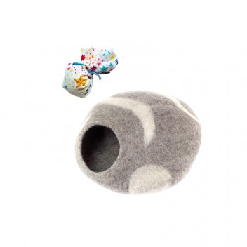 Lot grotte laine et jouet pour chat