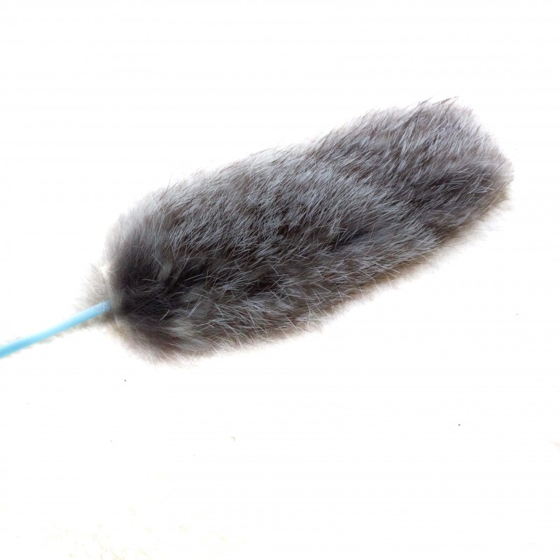 Jouet plumeau pour chat et chaton en fourrure naturelle
