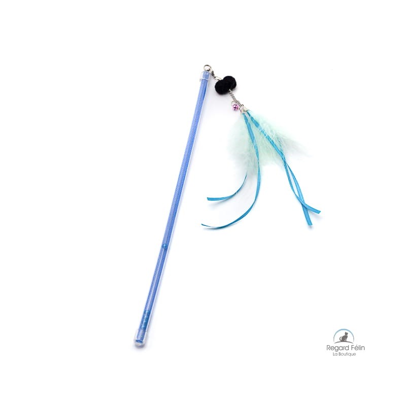 Plumeau pour chat avec pompons-rubans-plumes