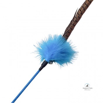 Plumeau pour chat interactif bleu