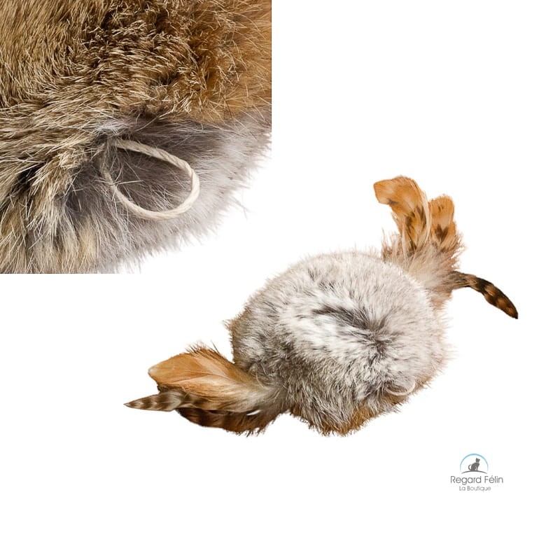 Jouet pour chat amovible Spinner fourrure lapin