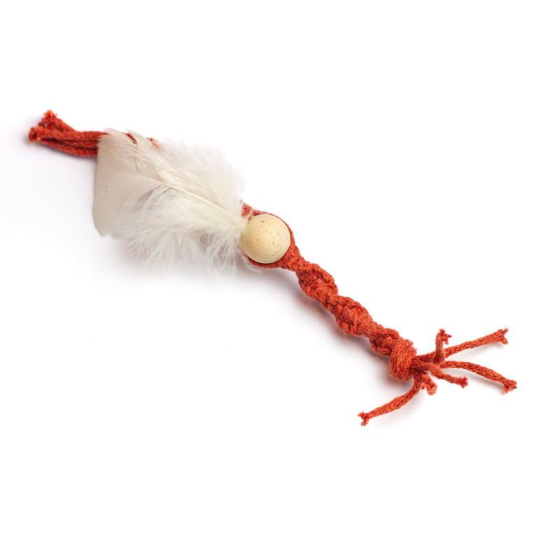 Jouet pour chat corde et plumes La Gabeline